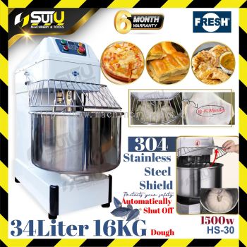 FRESH HS-30 / HS30 34L Dough Spiral Mixer 1500W