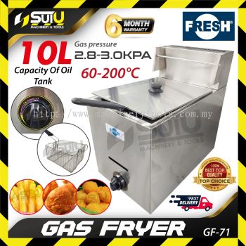 FRESH GF-71 / GF71 10L Single Tank Deep Gas Fryer / Deep Fryer 3kPa (LPG GAS)