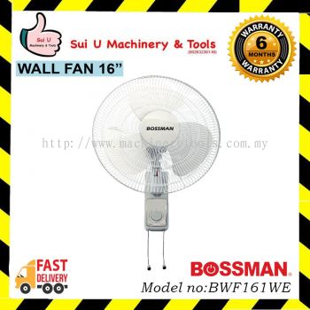 BOSSMAN BWF161WE 16" Wall Fan High Speed /w Adjustable Tilting Angle White Colour