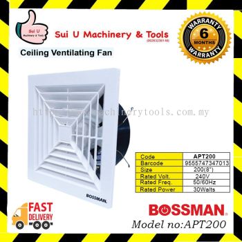 BOSSMAN APT200 8" Ceiling Ventilation Fan 200mm 30W