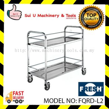 FRESH FQRD-L2 Dining Cart 2 Layer Tray Thickness 0.05cm Wheel PVC with stopper