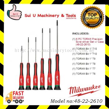 MILWAUKEE 48-22-2610 6 PC TORX® Precision Screwdriver Set w/ Case