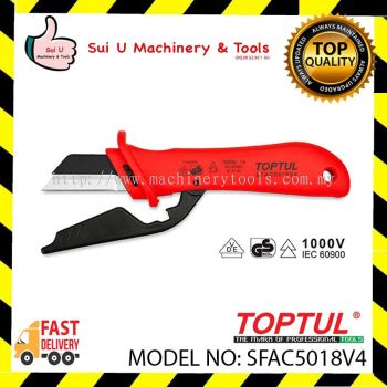 TOPTUL SFAC5018V4 45mm VDE Insulated Cable Knife with Replaceable Blade