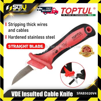 TOPTUL SFAB5020V4 VDE Insulted Cable Knife with Straight Blade