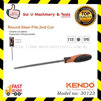 KENDO 30123 Round Steel File,2nd Cut 200mm