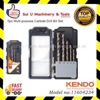 KENDO 11604234 5 PCS Multi-purpose Carbide Drill Bit Set