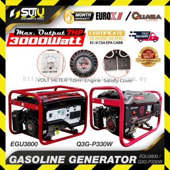 EUROX EGU3800 7HP 212CC 4-Stroke Gasoline Generator 3000W 3600RPM