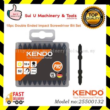 KENDO 25500132 PH2 × 65MM 10 PCS Double Ended Impact Screwdriver Bit Set