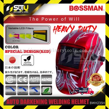 BOSSMAN BWH235H Auto Darkening Welding Helmet (Special Design Red)