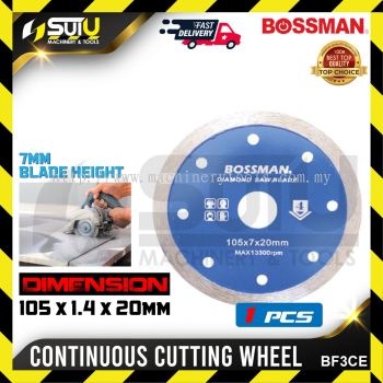 BOSSMAN BF3CE 105 x 1.4 x 20MM Continuous Cutting Wheel / Diamond Saw Blade
