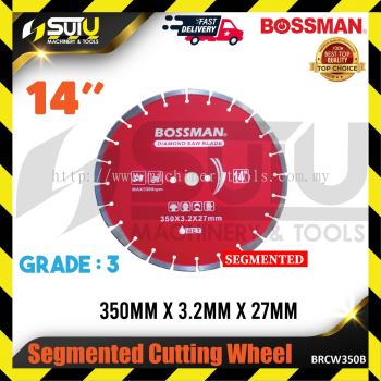 BOSSMAN BRCW350B 1PCS 14" 350 x 3.2 x 27MM Segmented Cutting Wheel (Grade 3)