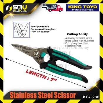 KING TOYO KT-702BS / KT702BS / KTSC-175 7" Stainless Steel Multi-Functional Heavy Duty Scissors