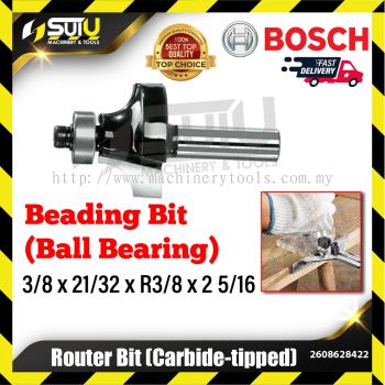 BOSCH 2608628422 1PCS 3/8 x 21/32 x R3/8 x 2 5/16 Beating Bit for Routers w/ Ball Bearing Carbide Tipped