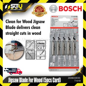BOSCH 2608630030 (T101B) 5PCS Jigsaw Blade for Wood 100mm (Fine Straight Cut 4~30mm)