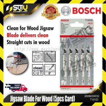 BOSCH 2608630032 (T101D) 5PCS Jigsaw Blade for Wood 100mm (Fine Straight Cut 6~60mm)