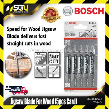 BOSCH 2608630040 (T144D) 5PCS Jigsaw Blades For Wood 100mm (Straight Quick Cut 6~60mm)