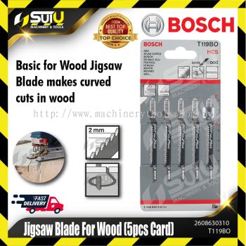 BOSCH 2608630310 (T119BO) 5PCS Jigsaw Blades For Wood 83mm (Tightest curved cut 2~20mm)