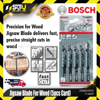 BOSCH 2608633A35 (T144DP) 5PCS Jigsaw Blades For Wood 100mm (Parallel cut, Soft Wood & Fibre Board 5-50mm)