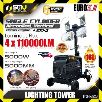 EUROX TDH6505 / TDH 6505 Mobile Lighting Tower Light Power by Diesel Engine 5000W (Lamps - 4 x 400W)