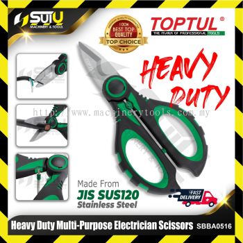 TOPTUL SBBA0516 Stainless Steel Heavy Duty Multi-Purpose Electrician Scissors