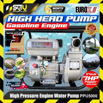 EUROX PPU5000 / PPU 5000 2'' 7HP  4-Stroke Gasoline Engine High Pressure Water Pump 212cc 3600rpm