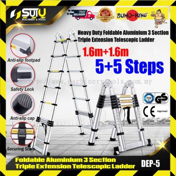 SUMO-KING DEP-5 Foldable Telescopic Ladder Double-sided+Extension(A+I type) 3.2m(1.6m+1.6m)