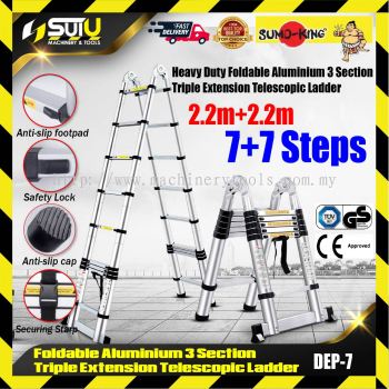 SUMO-KING DEP-7 Foldable Telescopic Ladder Double-sided+Extension(A+I type) 4.4m(2.2m+2.2m)