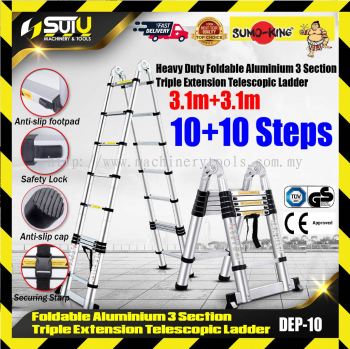 SUMO-KING DEP10 Foldable Telescopic Ladder Double-sided+Extension(A+I type)  6.2m(3.1m+3.1m)