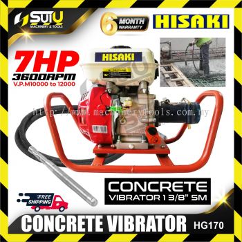 Hisaki HG170 Gasoline Engine CONCRETE VIBRATOR 1 3/8" V.P.M 12000