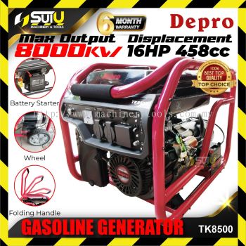 DEPRO TK8500 8KVA (8000Watt) Gasoline generator  with Electric Start, Handle & Wheel