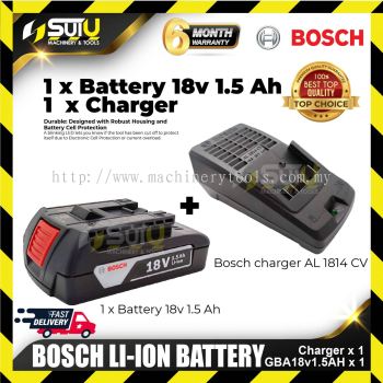 Bosch GBA18V 1.5AH / GAL1814 18V Battery 1.5Ah & Charger ( 1 x Batt1.5Ah+Charger)