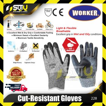 WORKER 228 12 Pairs Cut-Resistant Gloves Medium 8#