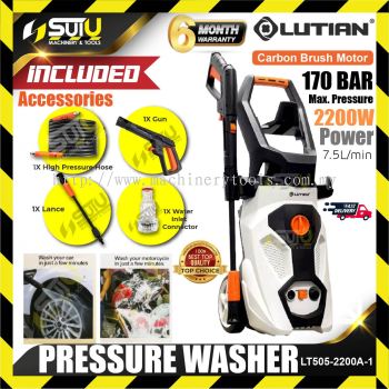 LUTIAN LT505-2200B 170bar 2200W High Pressure Cleaner, Pressure Washer Waterjet with Pressure Hose 