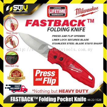 MILWAUKEE 48-22-1520 FASTBACK™ 3 Stainless Steel Smooth Folding Utility Tool w/ Blade Storage