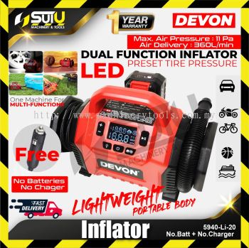 DEVON 5940-Li-20 20V Lithium-ion Dual Function Inflator (SOLO - No Battery & Charger)