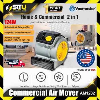 VACMASTER AM1202 Commercial Grade 124W Air Mover Carpet & Floor Blower Cooling Drying Energy-saving Fast Dry