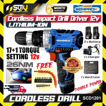 SEMPROX SCD1201 Cordless Impact Drill Driver 12V 26N.M