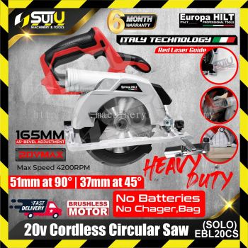 Europa Hilt EBL20CS 20V Cordless Circular Saw with Brushless Motor 4200RPM (SOLO - No battery & charger)
