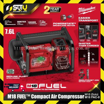 [SOLO] MILWAUKEE M18 FAC-0 FUEL™ 7.6L Compact Air Compressor (WITHOUT BATTERY & CHARGER)