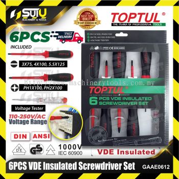 TOPTUL GAAE0612 6pcs VDE Insulated Screwdriver Set
