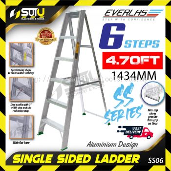 Everlas SS06 Single Sided Aluminium Ladder 6 steps ( 4.7ft / 1434mm)