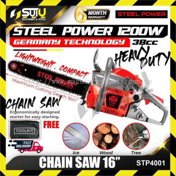 STEEL POWER  STP4001 16" Chain Saw 38cc 1200w