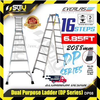 EVERLAS DP08 Dual Purpose Aluminium Ladder ( 16 Steps )