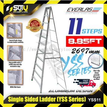 Everlas SS11 Single Sided Aluminium Ladder 11 steps ( 8.75ft / 2668mm)