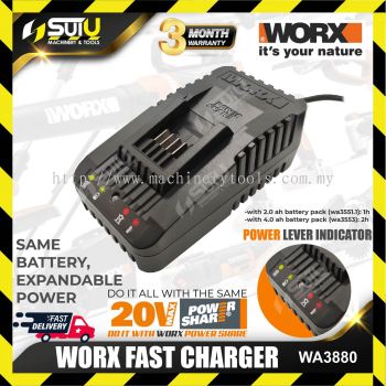 WORX WA3880 20V LI-ON Battery Charger Fast Charge Powershare