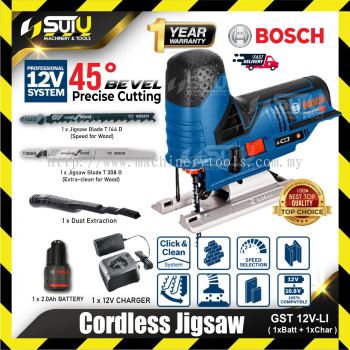 BOSCH GST 12V-LI / GST12V-LI 12V Cordless Jig Saw w/ 1 x 2.0Ah Battery + 1 x 12V Charger