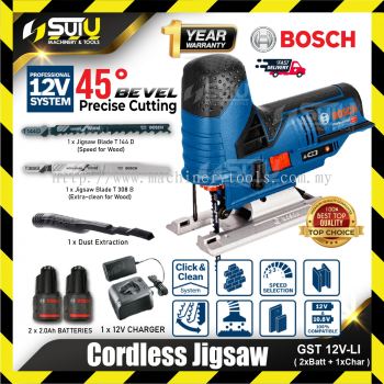 BOSCH GST 12V-LI / GST12V-LI 12V Cordless Jig Saw w/ 2 x 2.0Ah Batteries + 1 x 12V Charger