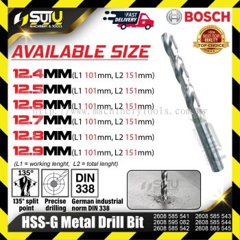 BOSCH 2608585541/ 595082/ 585542/ 585543/ 585544/ 585545 HSS-G Metal Drill Bit (12.4mm-12.9mm)