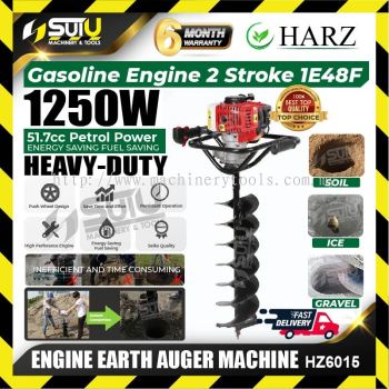 HARZ HZ6015 / HZ-6015 51.7cc 2-Stroke Heavy Duty Gasoline Engine Earth Auger Machine 1250W