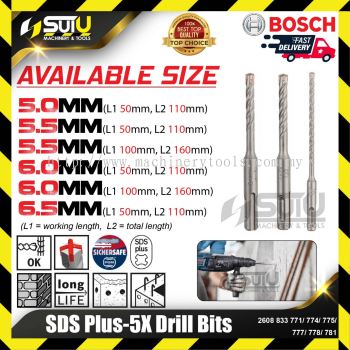 BOSCH 2608833771/ 774/ 775/ 777/ 778/ 781 SDS PLUS-5X Drill Bits (5.0-6.5mm)